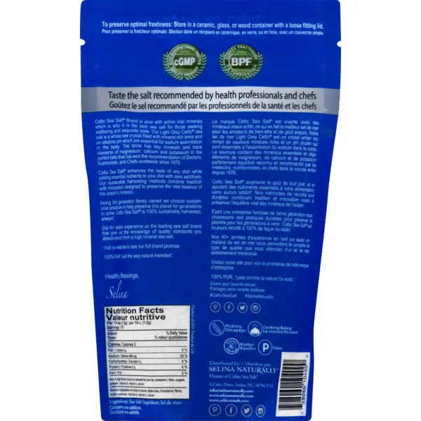 Celtic Sea Salt – Light Grey 1/2 lb  / 8 oz Pouch) wellzohealth